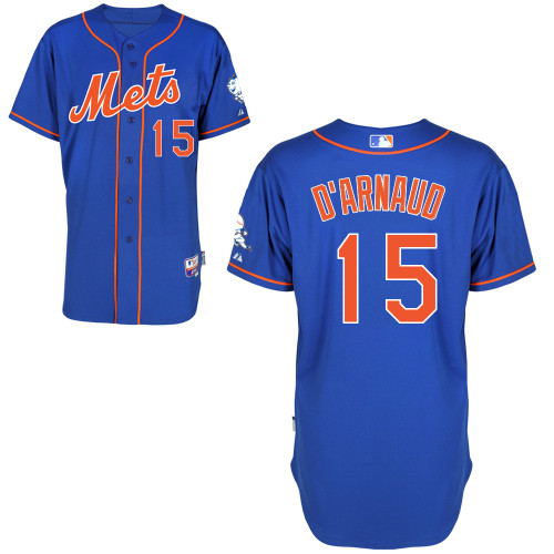 Travis d-Arnaud #15 Youth Baseball Jersey-New York Mets Authentic Alternate Blue Home Cool Base MLB Jersey